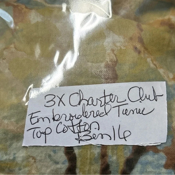 Charter Club Women’s 3X Tunic Top Cotton Boho Embroidered Hippie Colorful Artsy - Picture 12 of 13